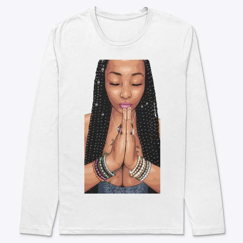 Mens Vixen Praying Hands Long Sleeve Tee